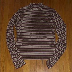 Striped High Neck Top